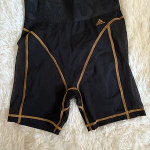 Ivy Park x Adidas Black Mesh Shorts with Gold Trim